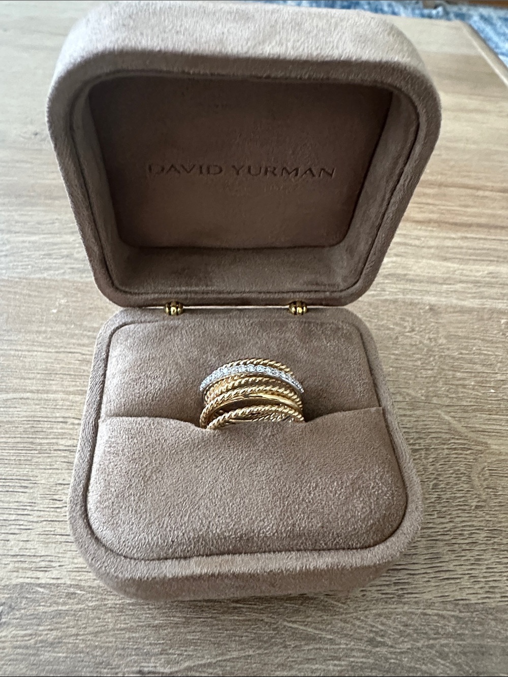 David Yurman Gold Crossover Ring